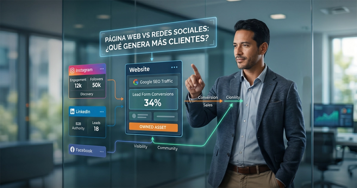 Página web vs redes sociales — VokkoAgency