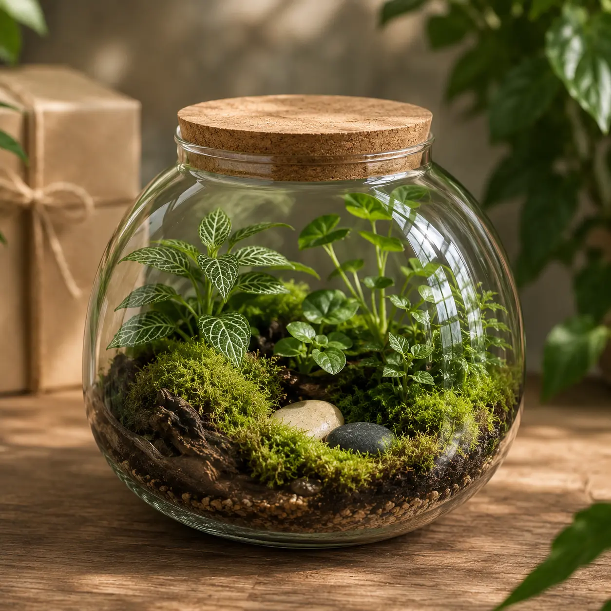 Terrario de Vidrio con musgo