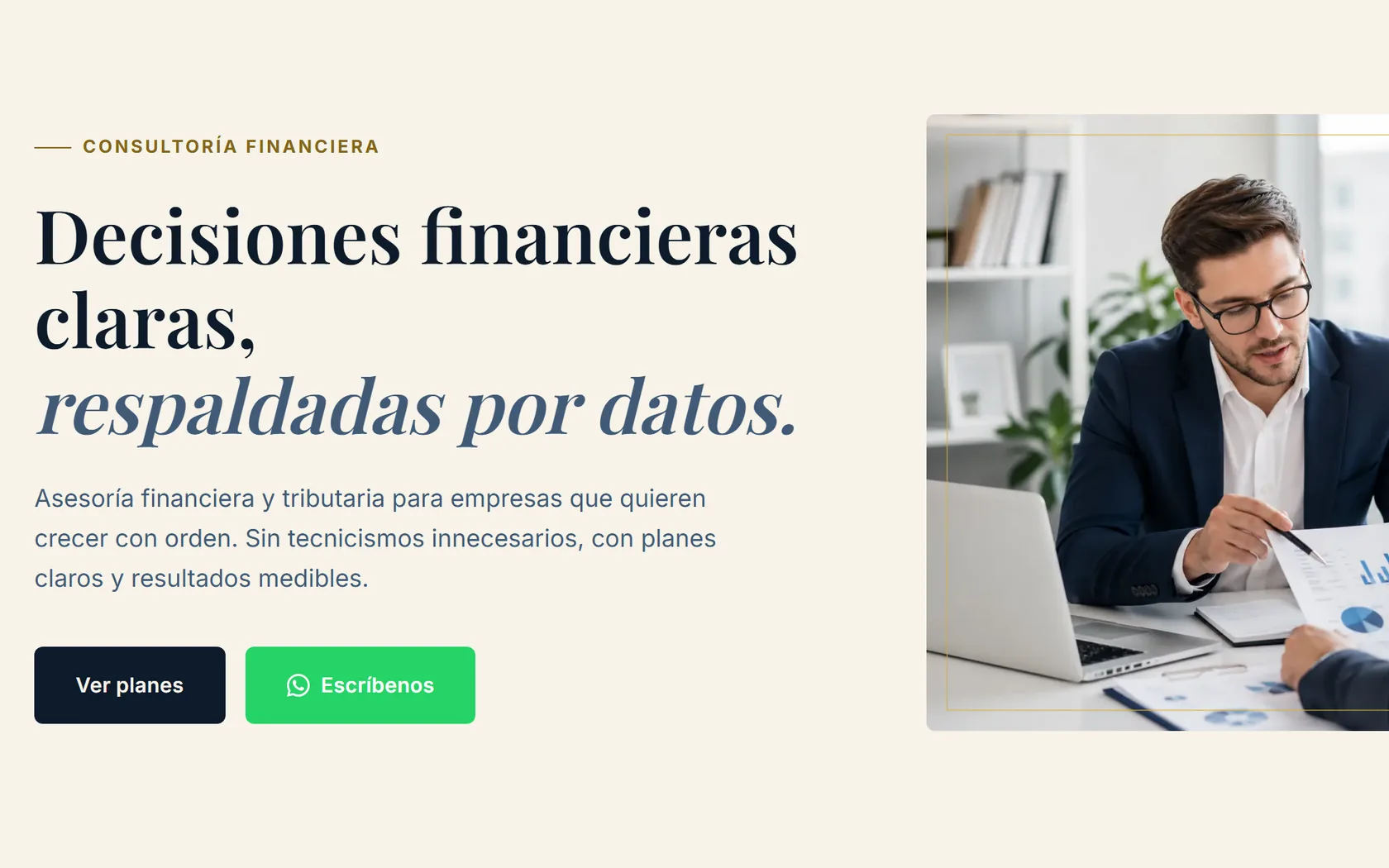 Vista previa del Hero de la Plantilla 2 — Elegante